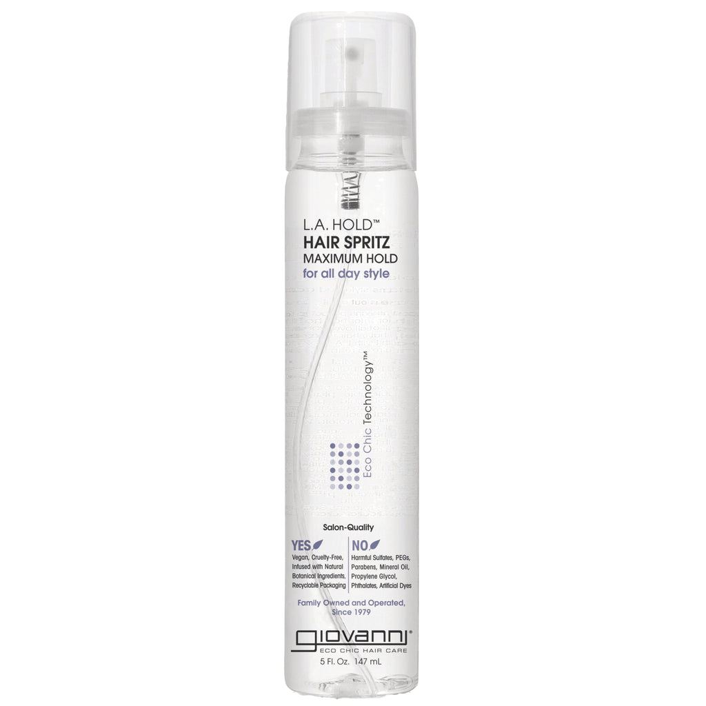 GV047 | Giovanni L.A. HOLD Hair Spritz maximum hold clear 5 fl oz spray bottle front - Thumbnail