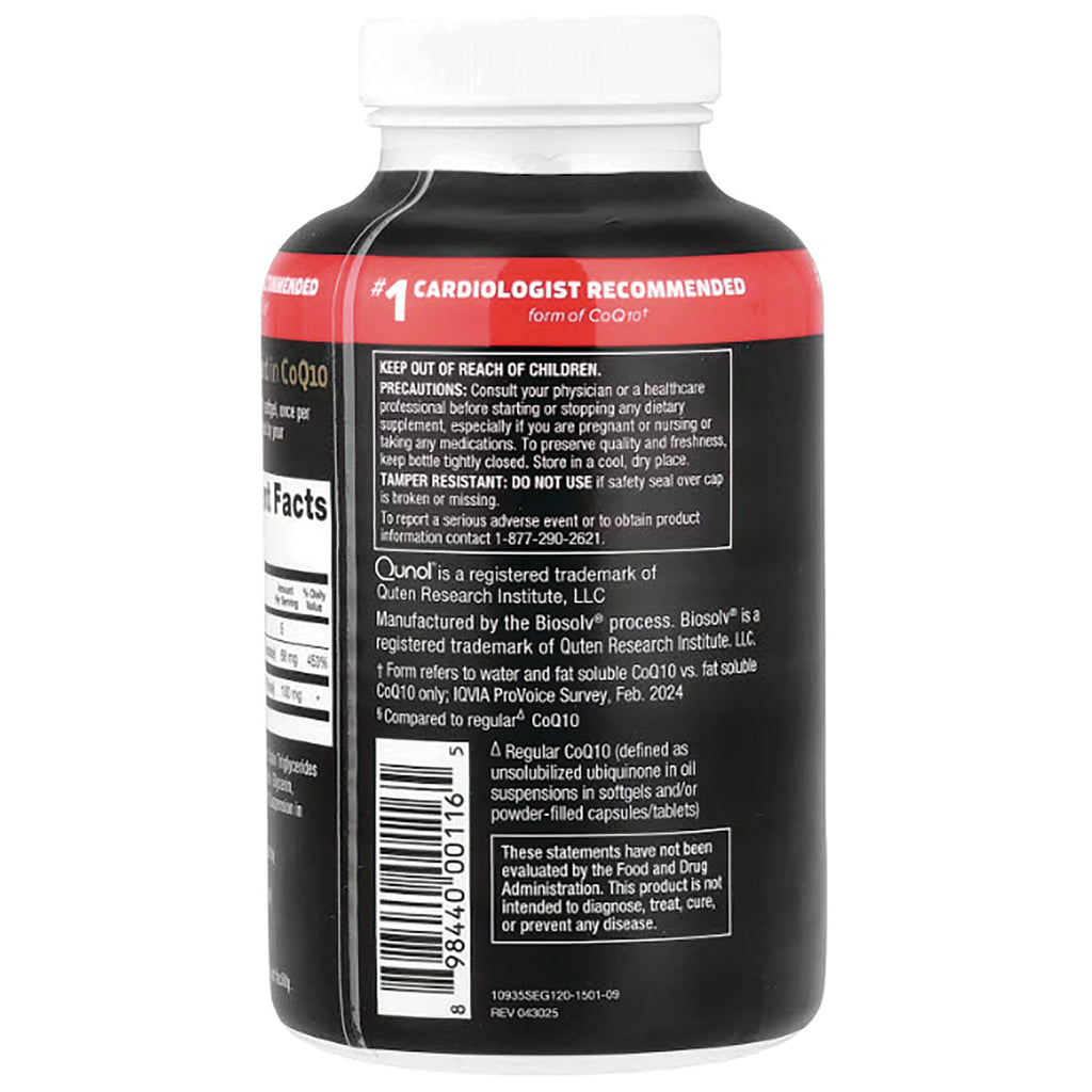 QNL002 | Back label of black supplement bottle showing warnings, manufacturer information, and barcode - Thumbnail