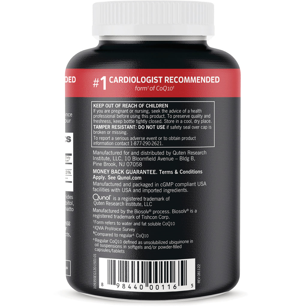 QNL002 | Back label of black supplement bottle showing warnings, manufacturer information, and barcode - Thumbnail