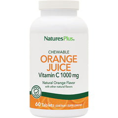 NTP129 | NaturesPlus chewable Orange Juice Vitamin C 1000 mg bottle, natural orange flavor, 60 tablets front