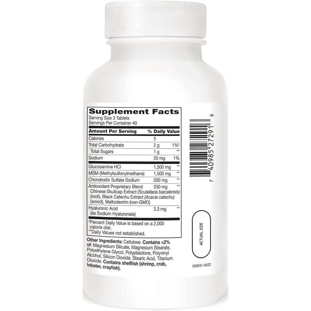 CNT198 | Supplement Facts label on back of white bottle showing ingredients, amounts and barcode - Thumbnail