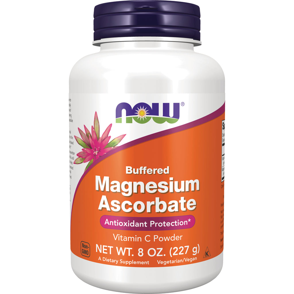 NWF1133 | NOW Buffered Magnesium Ascorbate vitamin C powder bottle, 8 oz (227 g) front label - Thumbnail
