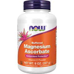 NWF1133 | NOW Buffered Magnesium Ascorbate vitamin C powder bottle, 8 oz (227 g) front label