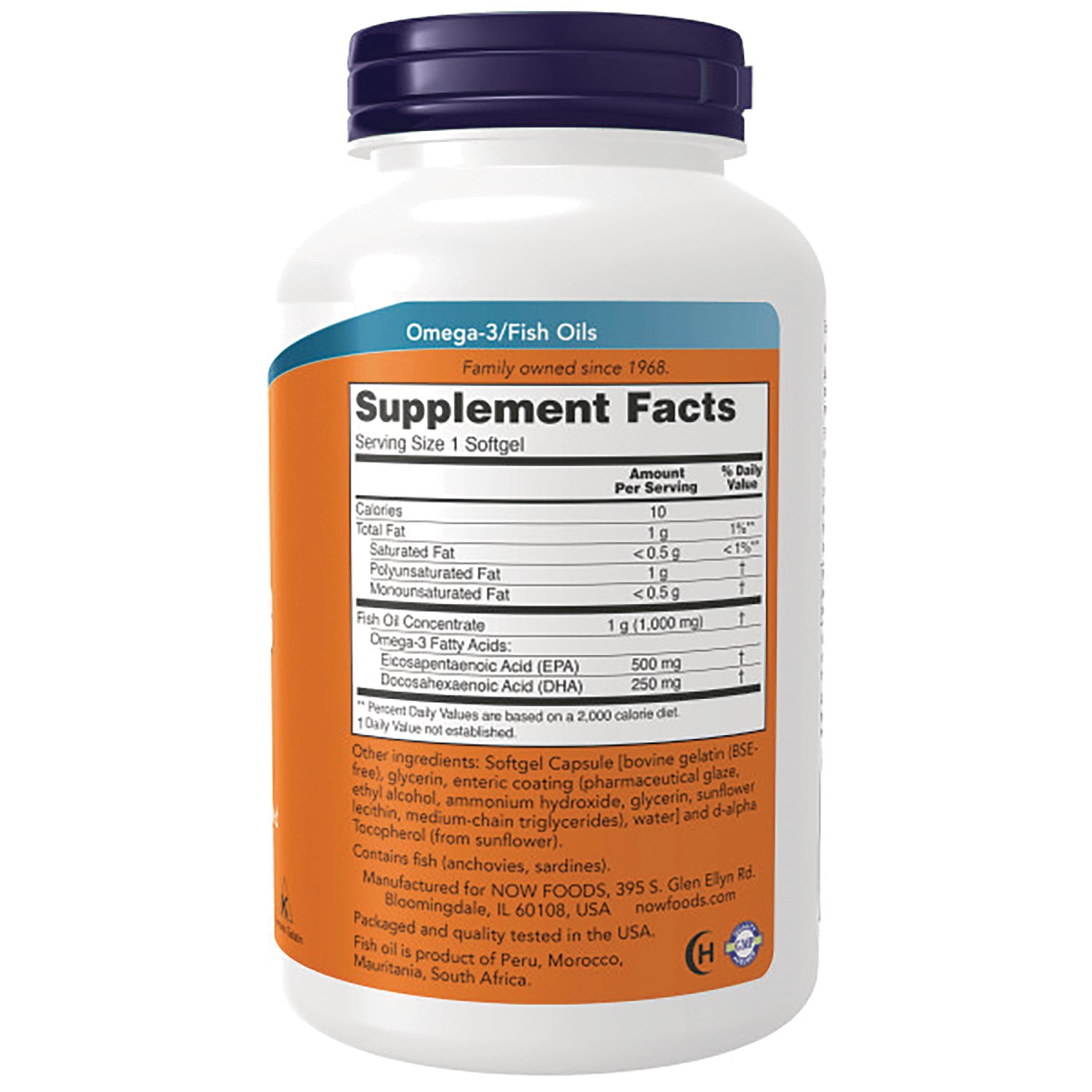 NWF715 | back label of white supplement bottle showing Supplement Facts panel and ingredient text
