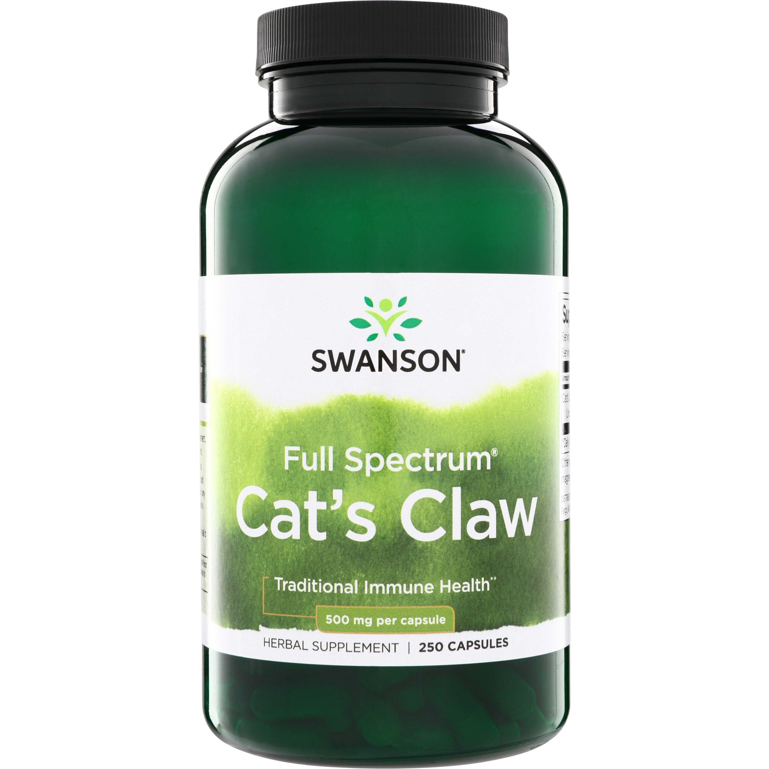 SW757 | Swanson Full Spectrum Cat's Claw herbal supplement, 500 mg per capsule, 250 capsules