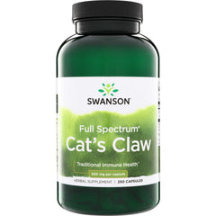 SW757 | Swanson Full Spectrum Cat's Claw herbal supplement, 500 mg per capsule, 250 capsules