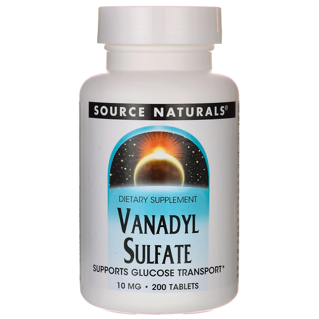 SN947 | Source Naturals Vanadyl Sulfate dietary supplement, 10 mg, 200 tablets - Thumbnail