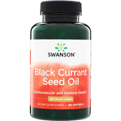 SWE013 | Swanson Black Currant Seed Oil, 500 mg per softgel, 180 softgels for cardiovascular and immune health