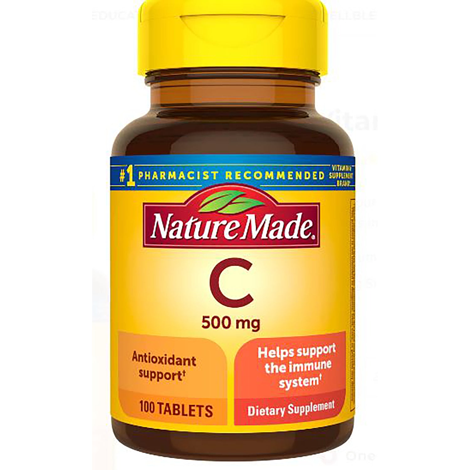 NTM051 | NatureMade Vitamin C 500 mg bottle with 100 tablets front label