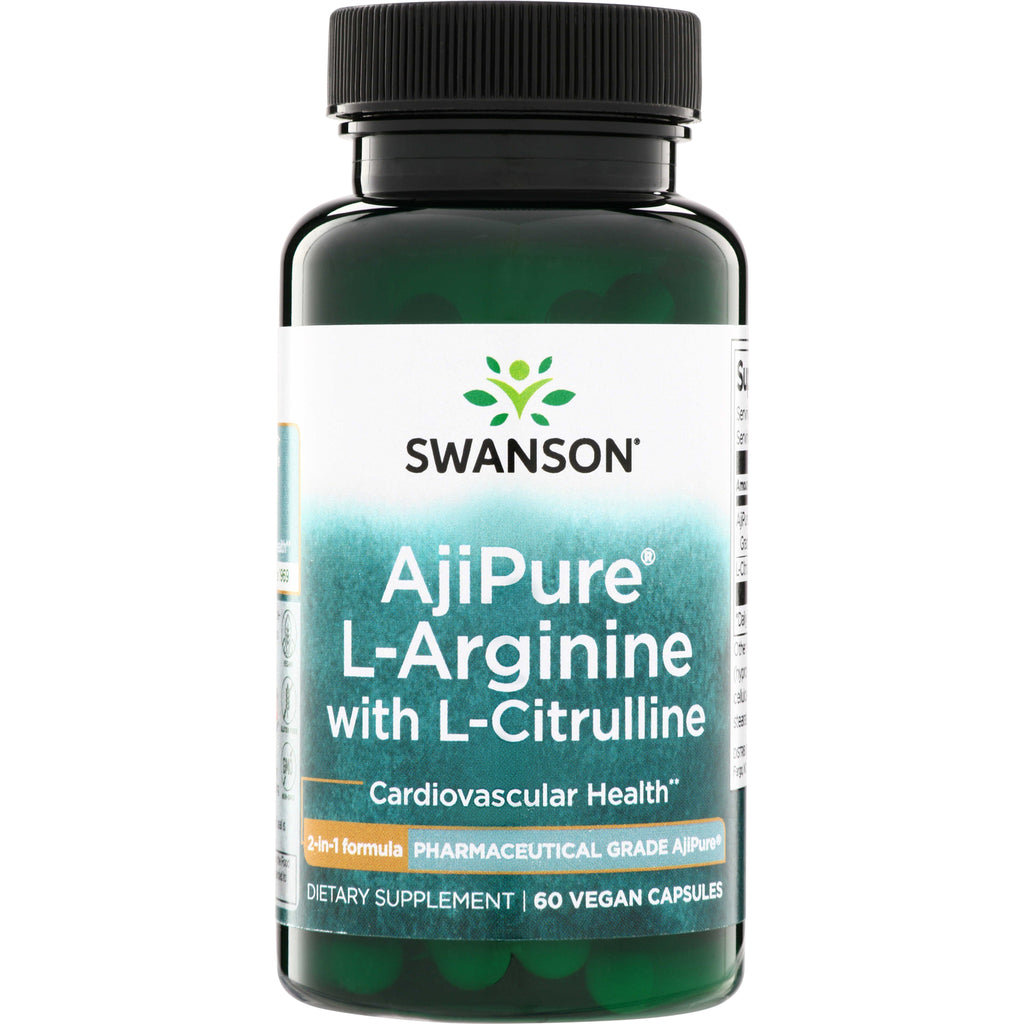SWU886 | Swanson AjiPure L-Arginine with L-Citrulline, cardiovascular health, 60 vegan capsules - Thumbnail