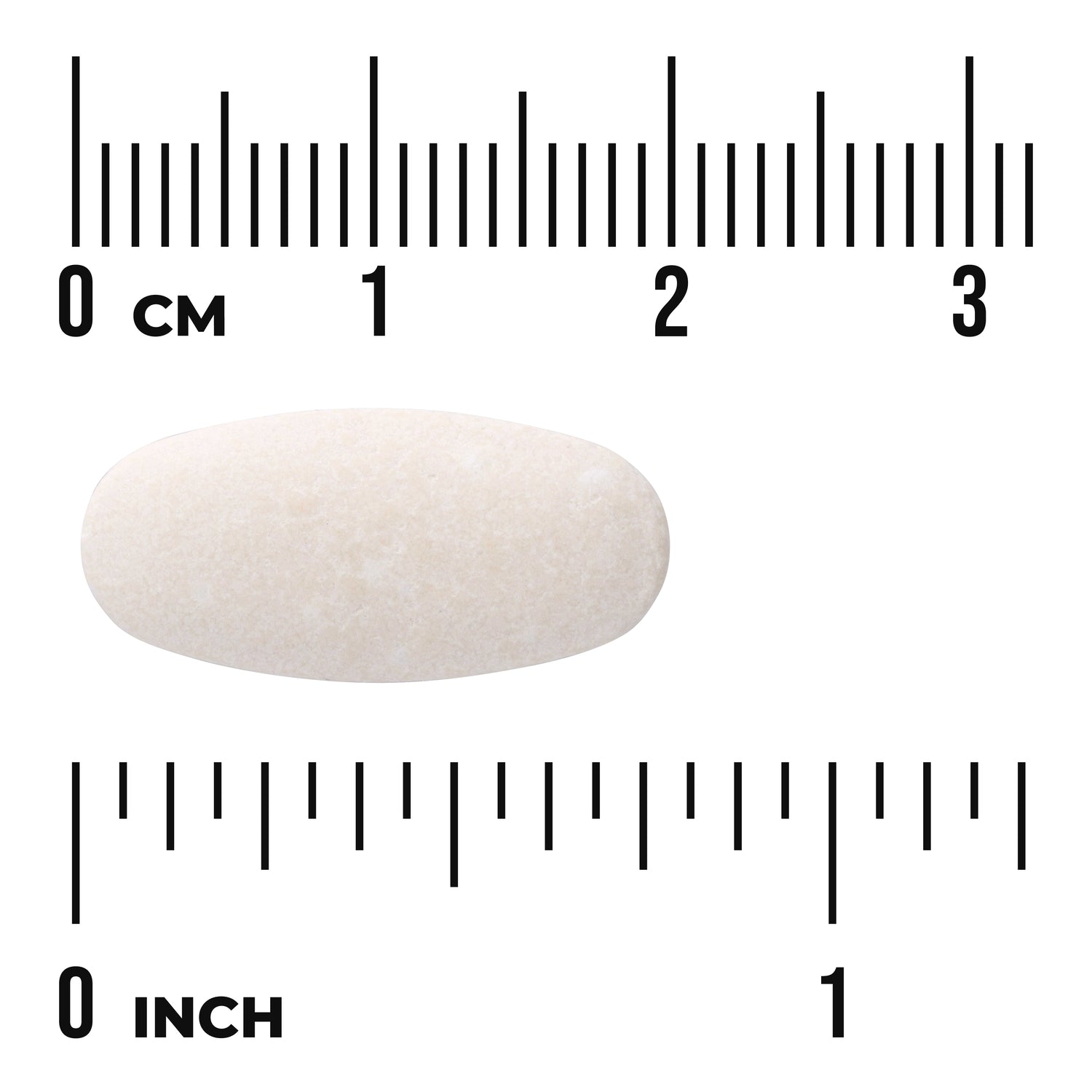 SW862 | Oblong beige tablet with size scale in inches and centimeters