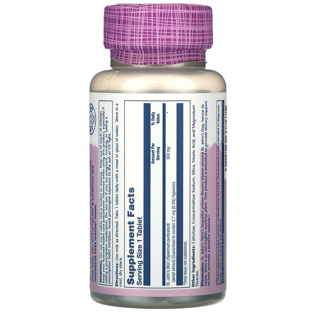 SLR283 | Solaray Vital Extracts St. John's Wort supplement facts label - Thumbnail