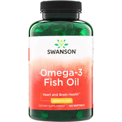 SW1253 | Swanson Omega-3 Fish Oil, Lemon Flavor, 150 softgels, Heart and Brain Health
