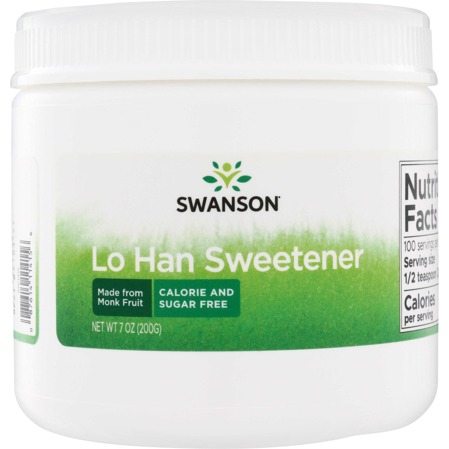 SW1415 | Swanson Lo Han Sweetener jar, made from monk fruit, calorie and sugar free, net wt 7 oz