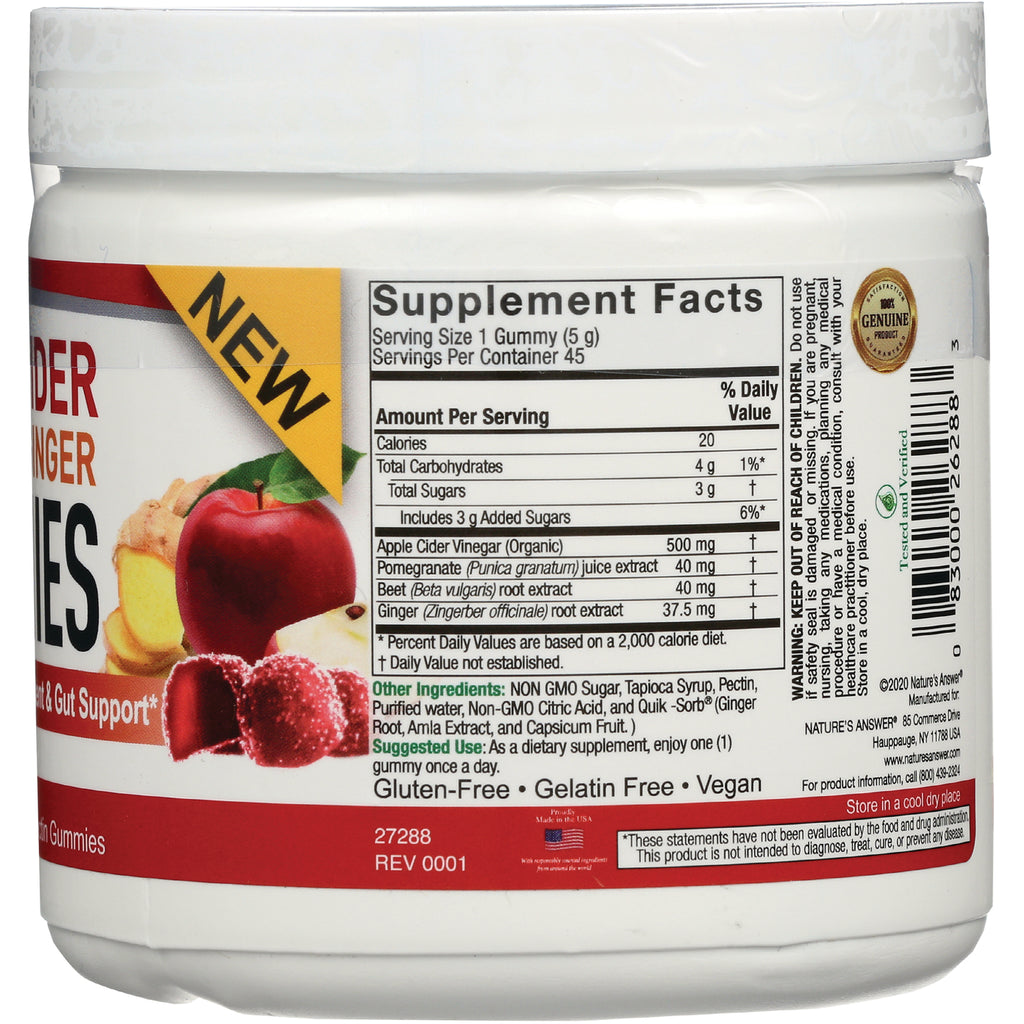 NAT411 | Back label of supplement jar showing Supplement Facts, ingredients, serving size, barcode and gluten-free vegan claims - Thumbnail