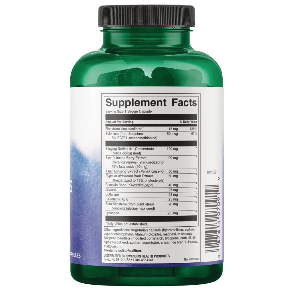 SWC091 | Back label with Supplement Facts panel and barcode - Thumbnail