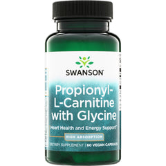 SWU1060 | Swanson Propionyl-L-Carnitine with Glycine supplement bottle, 60 vegan capsules, front label visible