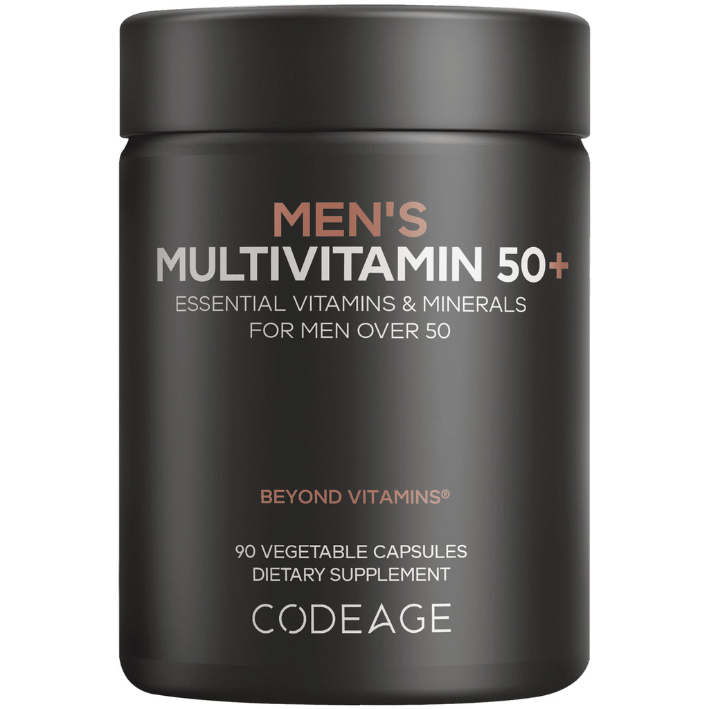 CDG058 | Black bottle labeled MEN'S MULTIVITAMIN 50+ for men over 50, 90 vegetable capsules - Thumbnail