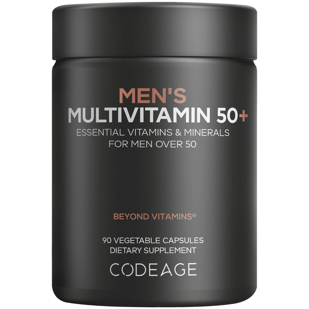 CDG058 | Black bottle labeled MEN'S MULTIVITAMIN 50+ for men over 50, 90 vegetable capsules - Thumbnail