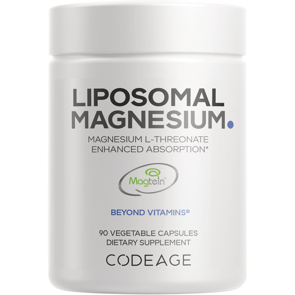 CDG021 | White bottle front labeled LIPOSOMAL MAGNESIUM, MAGNESIUM L-THREONATE, 90 VEGETABLE CAPSULES - Thumbnail