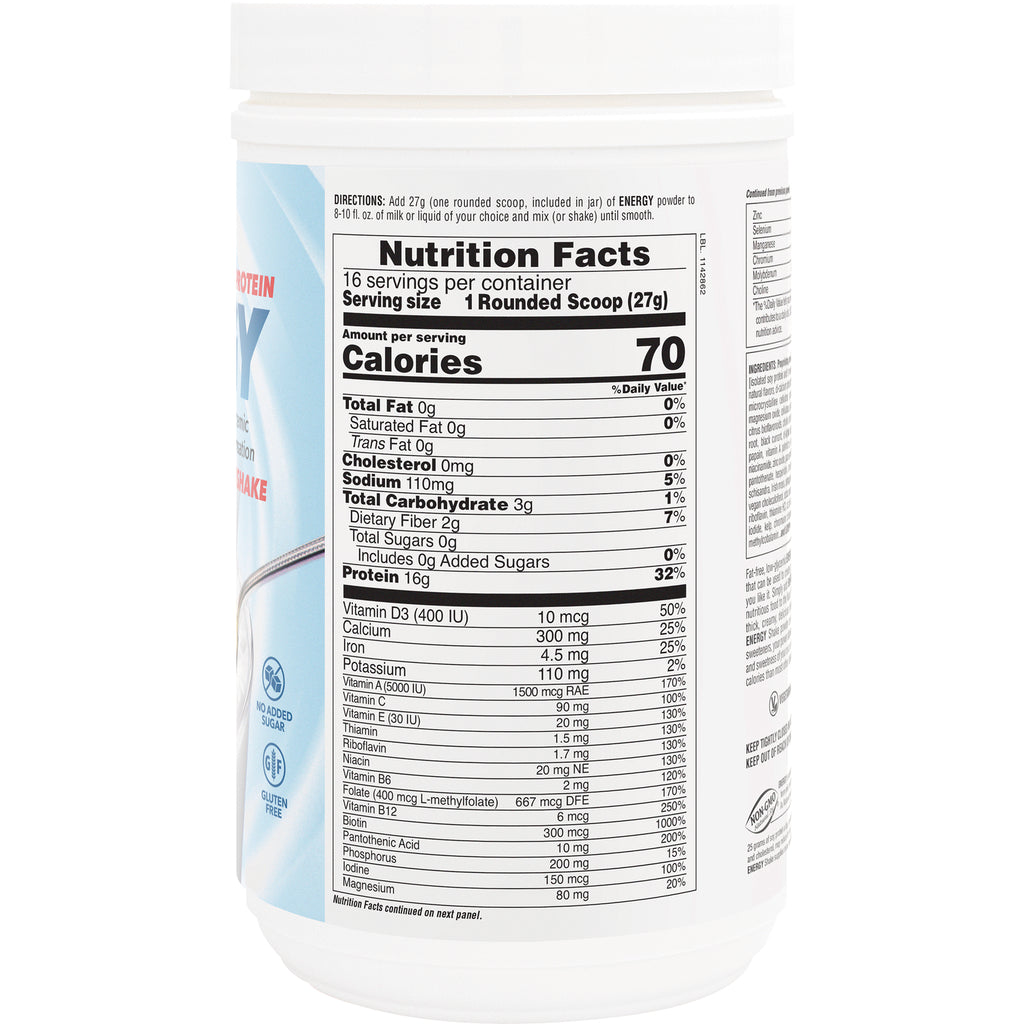 NTP052 | back label showing Nutrition Facts panel with serving size, Calories 70, and nutrient table - Thumbnail