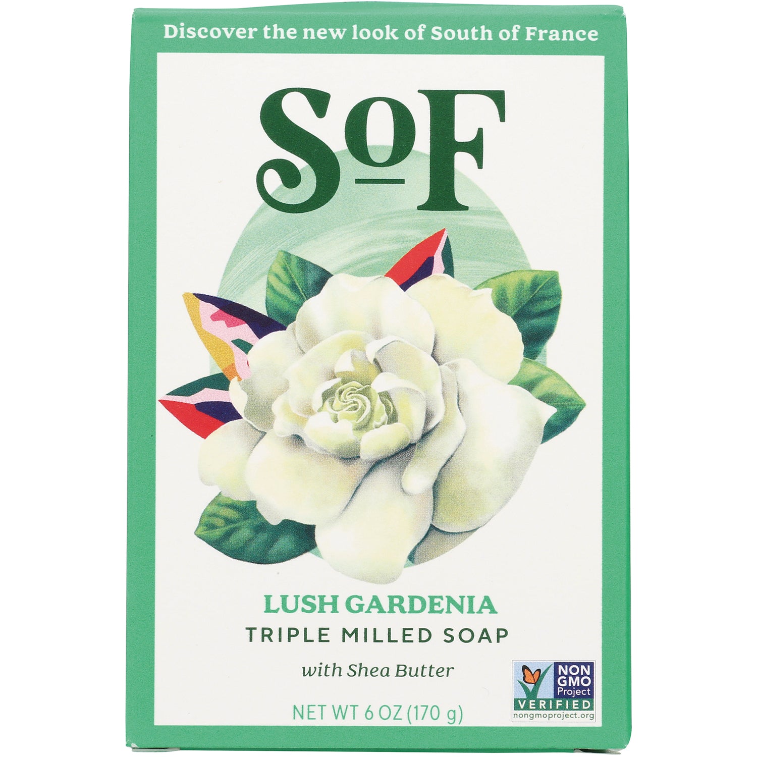 SOF013 | SOF Lush Gardenia Triple Milled Soap with Shea Butter, 6 oz; Non-GMO Project Verified