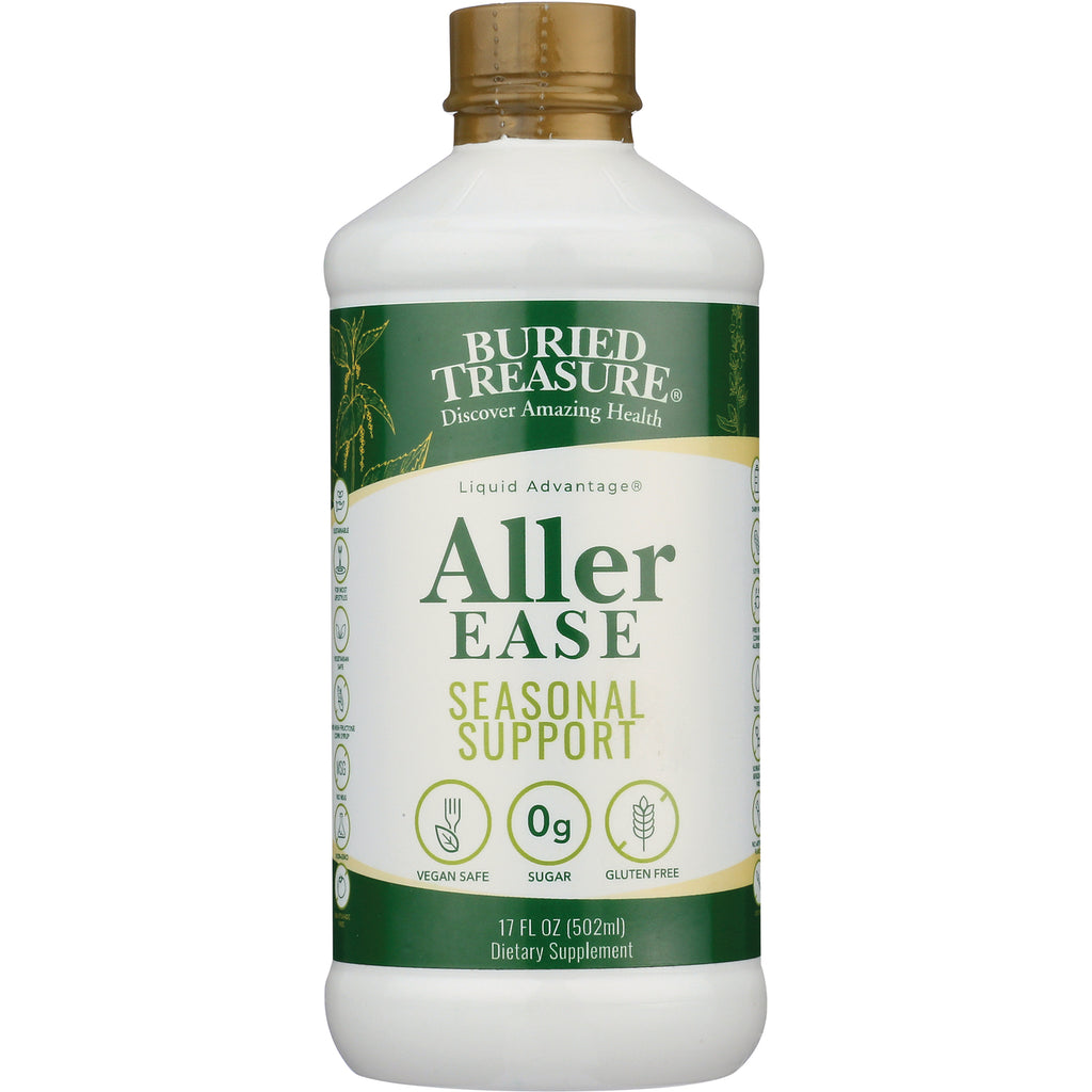 BTR013 | Buried Treasure Aller EASE seasonal support liquid supplement bottle 17 FL OZ 0g sugar vegan safe gluten free - Thumbnail