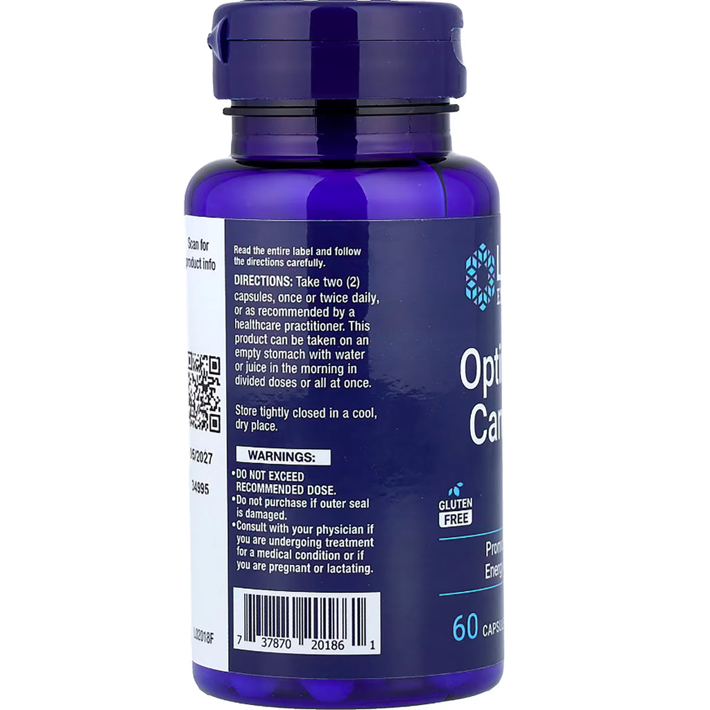 LE448 | Back label of blue supplement bottle with directions, warnings, barcode, and 60 capsules - Thumbnail
