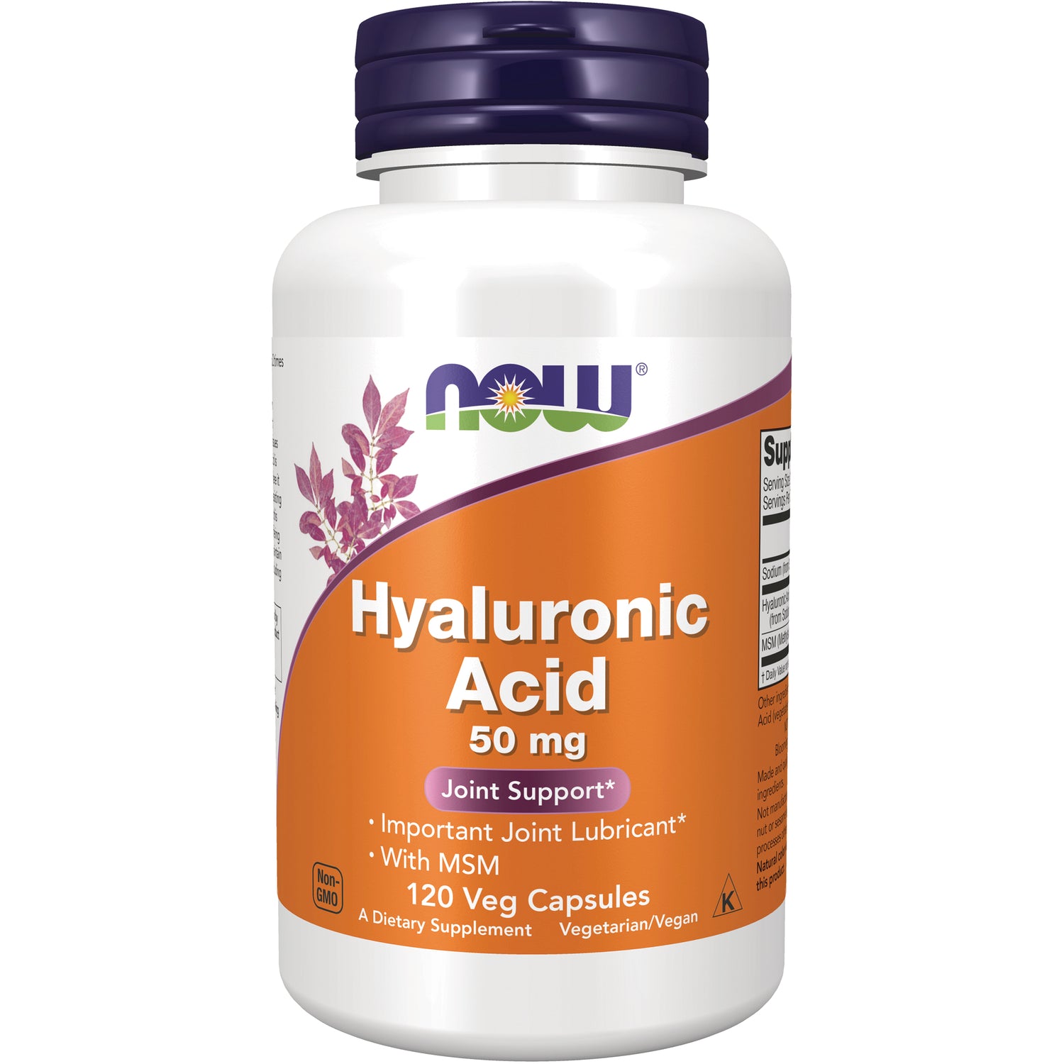 NWF316 | NOW Hyaluronic Acid 50 mg 120 Veg Capsules front label bottle