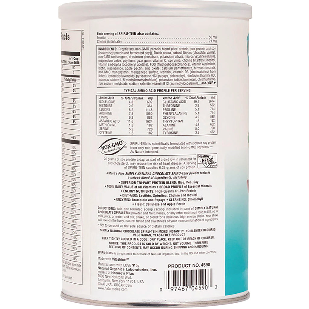 NTP170 | back label showing ingredients, typical amino acid profile, and barcode on white can - Thumbnail