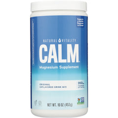 NVT001 | Natural Vitality CALM magnesium supplement jar, original unflavored drink mix, 16 oz