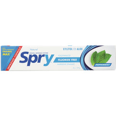 XL002 | Spry Fluoride Free Peppermint toothpaste box, Xylitol and Aloe, 5 oz
