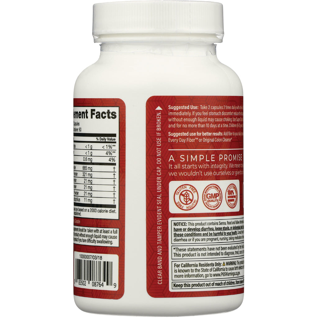 HP011 | Back of white supplement bottle showing nutrition facts panel, suggested use text, certification seals, and barcode - Thumbnail