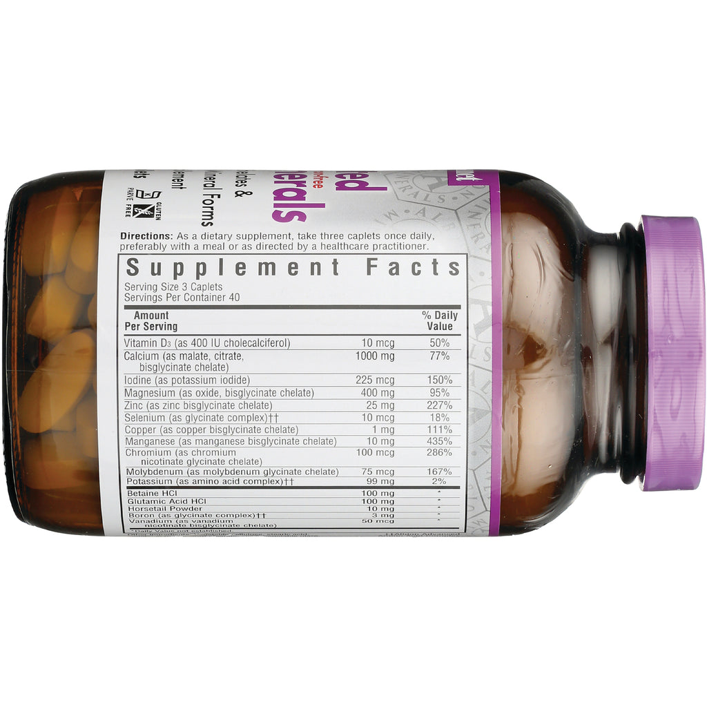 BLU081 | back label showing Supplement Facts panel and ingredients on brown pill bottle with purple cap - Thumbnail