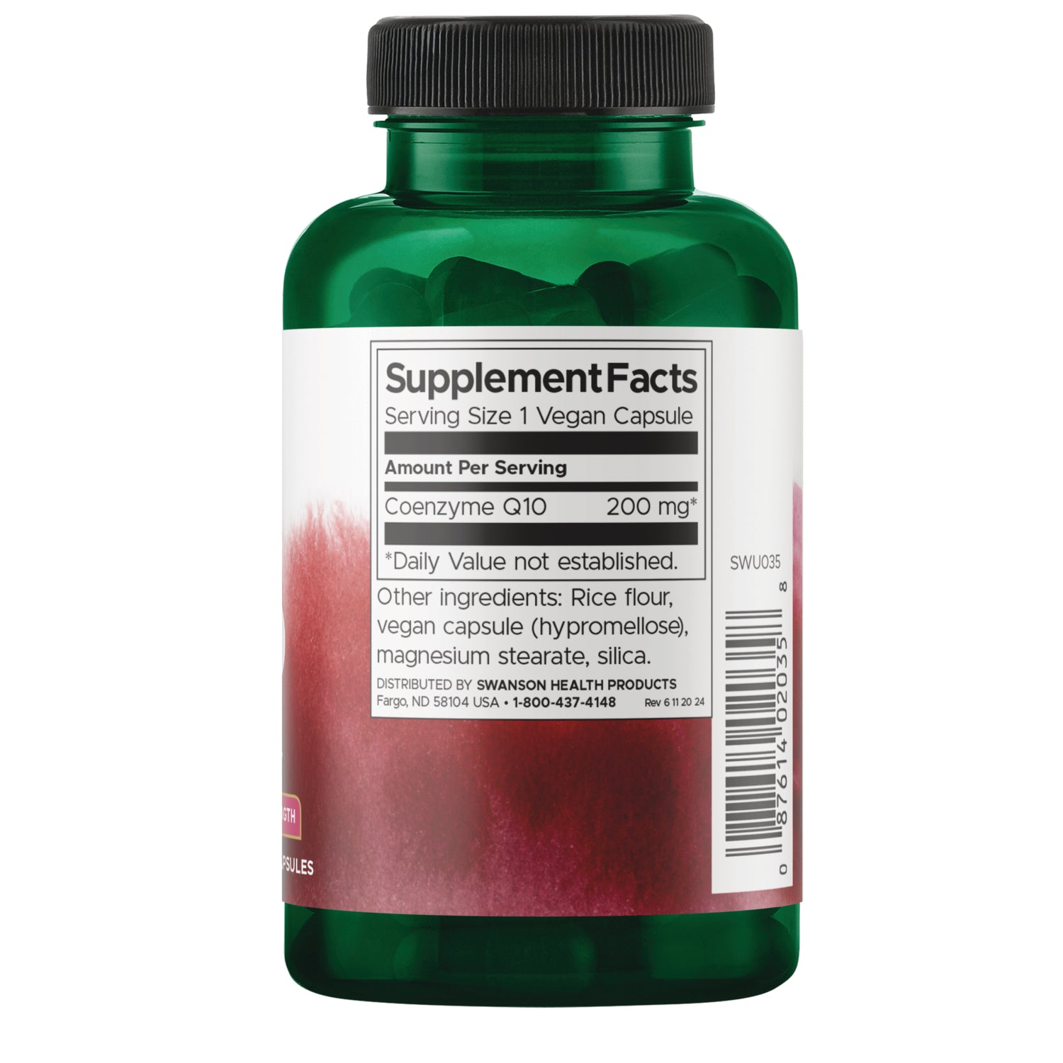 SWU035 | Orange capsule shown to scale with rulers in centimeters and inches