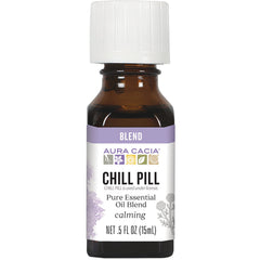 ARC044 | Aura Cacia Chill Pill pure essential oil blend bottle, calming, 0.5 fl oz (15 mL)