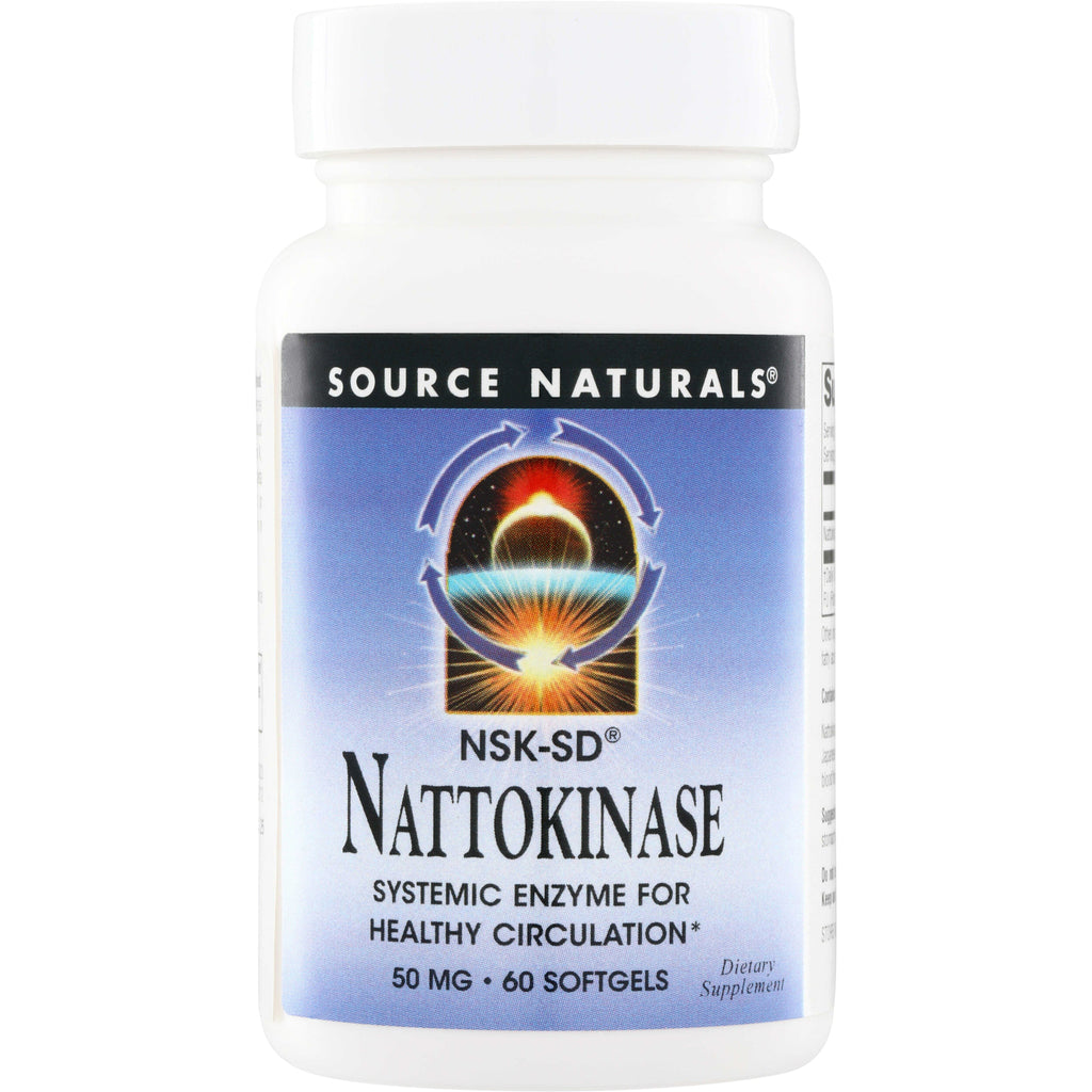 SN357 | Source Naturals NSK-SD Nattokinase 50 mg, 60 softgels supplement bottle - Thumbnail