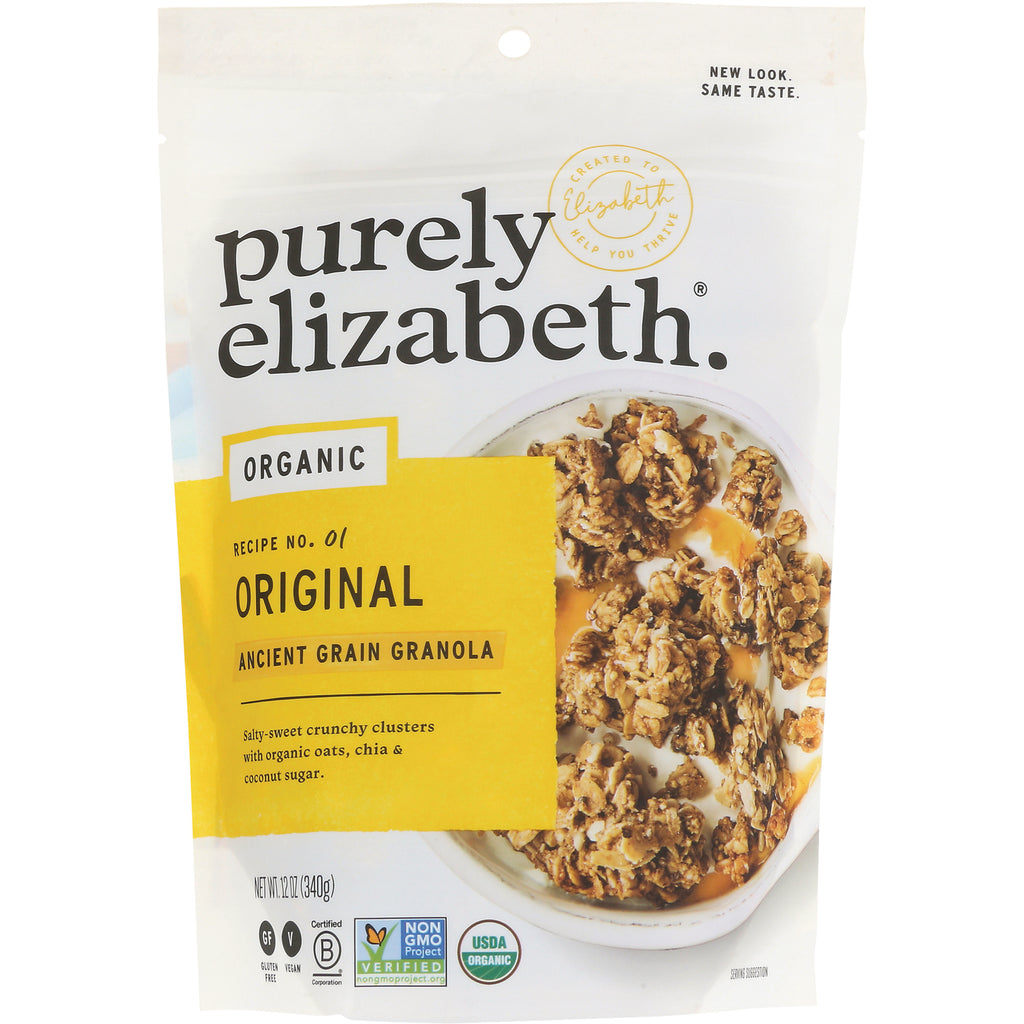 Purely Elizabeth Original ancient grain granola front pouch with bowl of granola clusters - Thumbnail