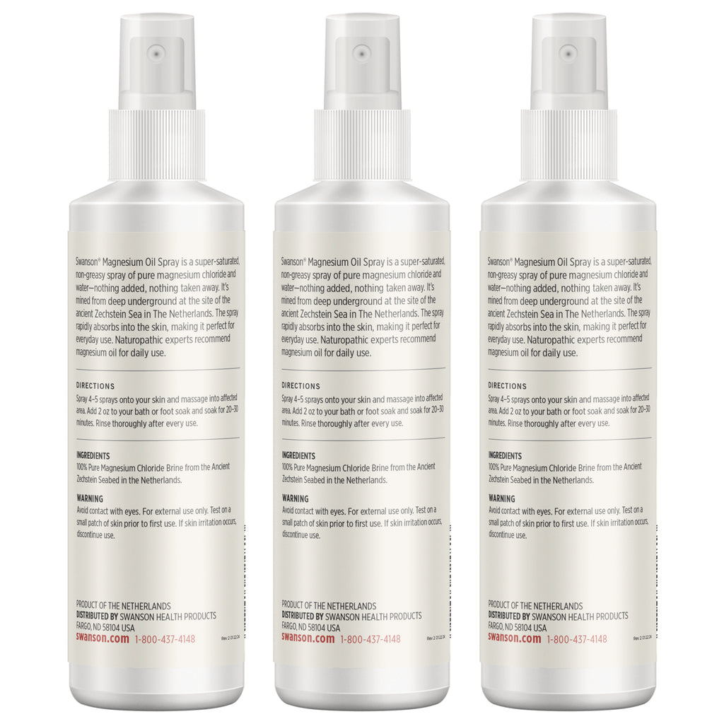 SWU485 | Back label with Ingredients and directions panel: 100% pure magnesium chloride brine - Thumbnail