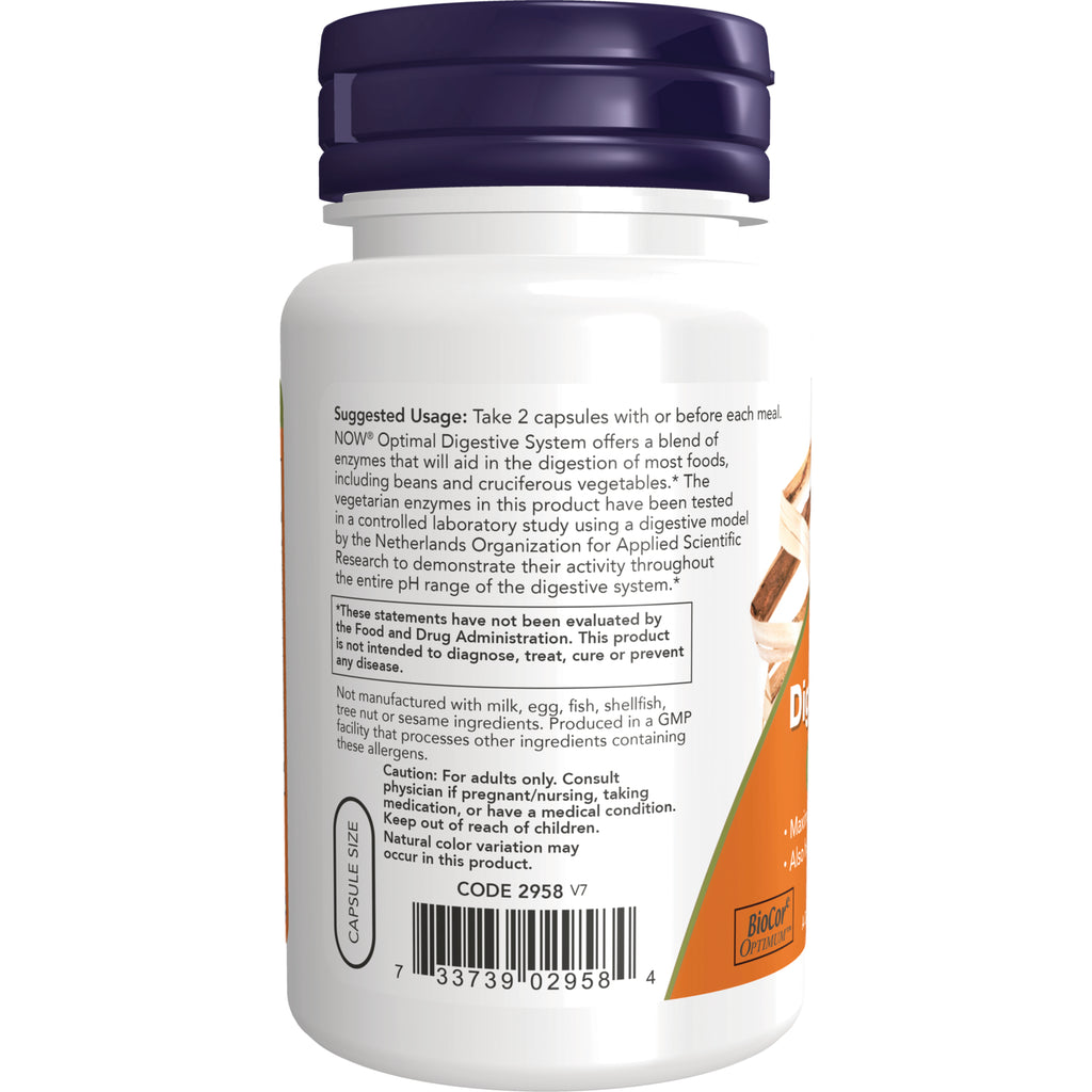 NWF500 | back label of white supplement bottle showing suggested usage, warnings, allergy information and barcode - Thumbnail