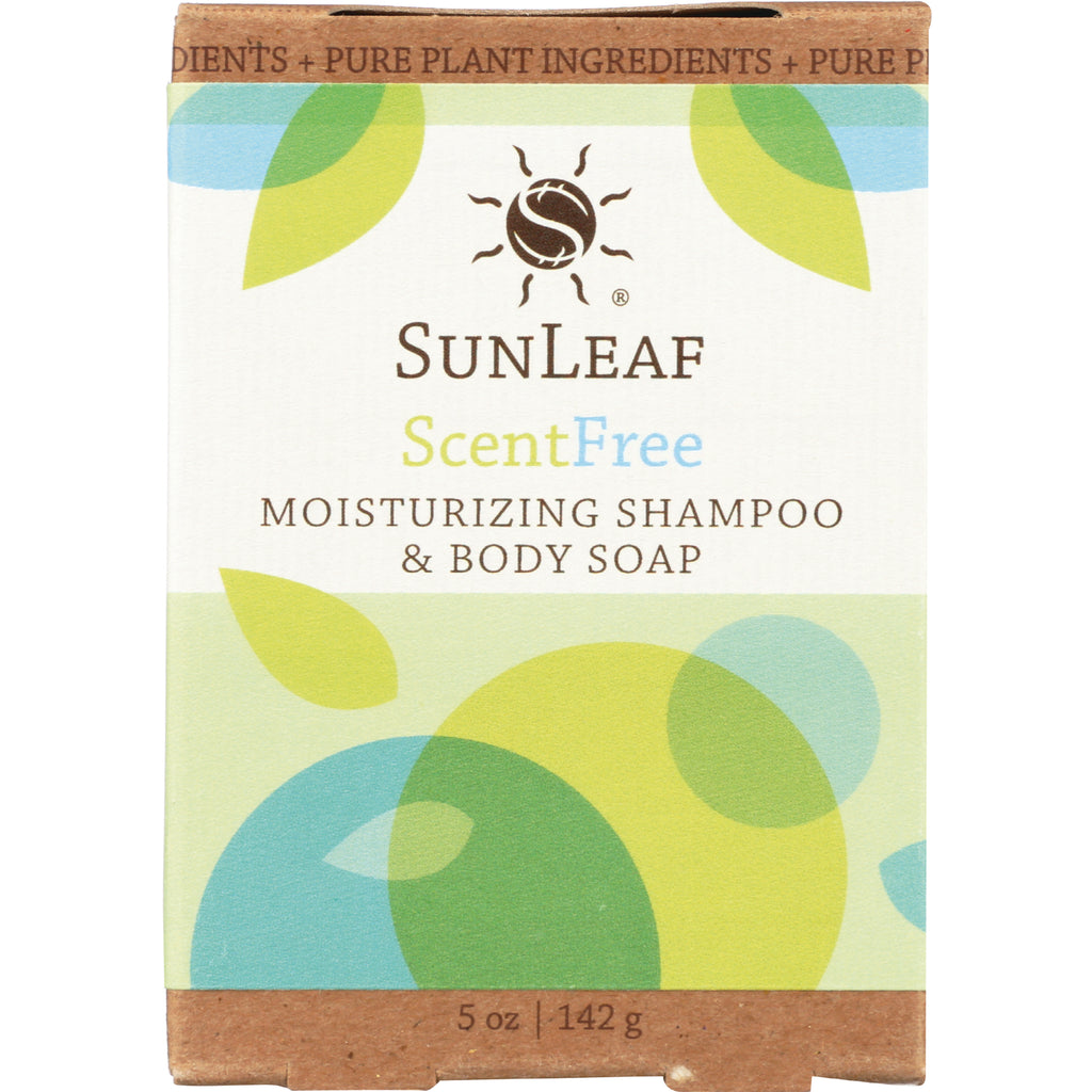 SLN004 | SunLeaf ScentFree moisturizing shampoo & body soap box 5 oz with green and blue leaf design - Thumbnail