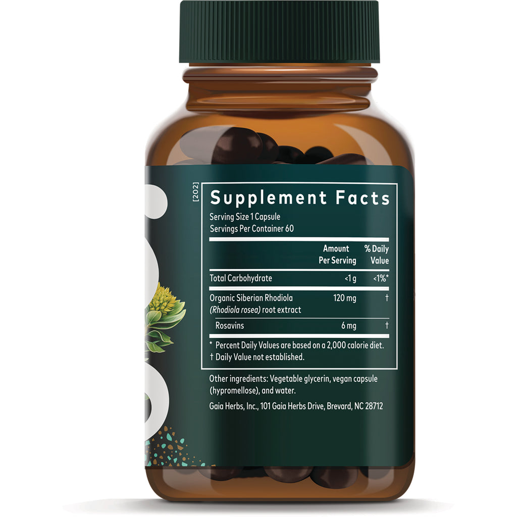 GH019 | Back of amber supplement bottle showing Supplement Facts panel with serving size, ingredients and amounts - Thumbnail