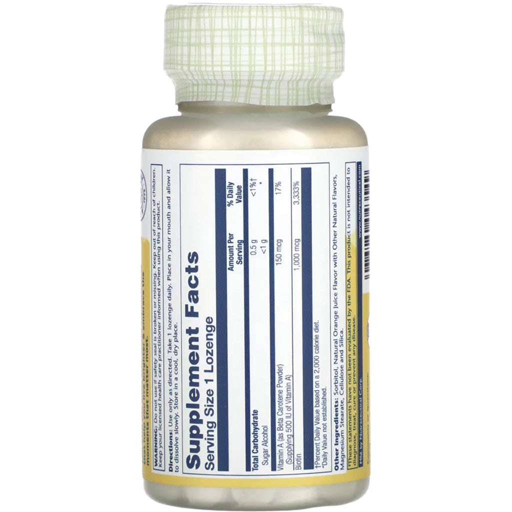 SLR314 | Back label with Supplement Facts panel, serving size 1 lozenge - Thumbnail