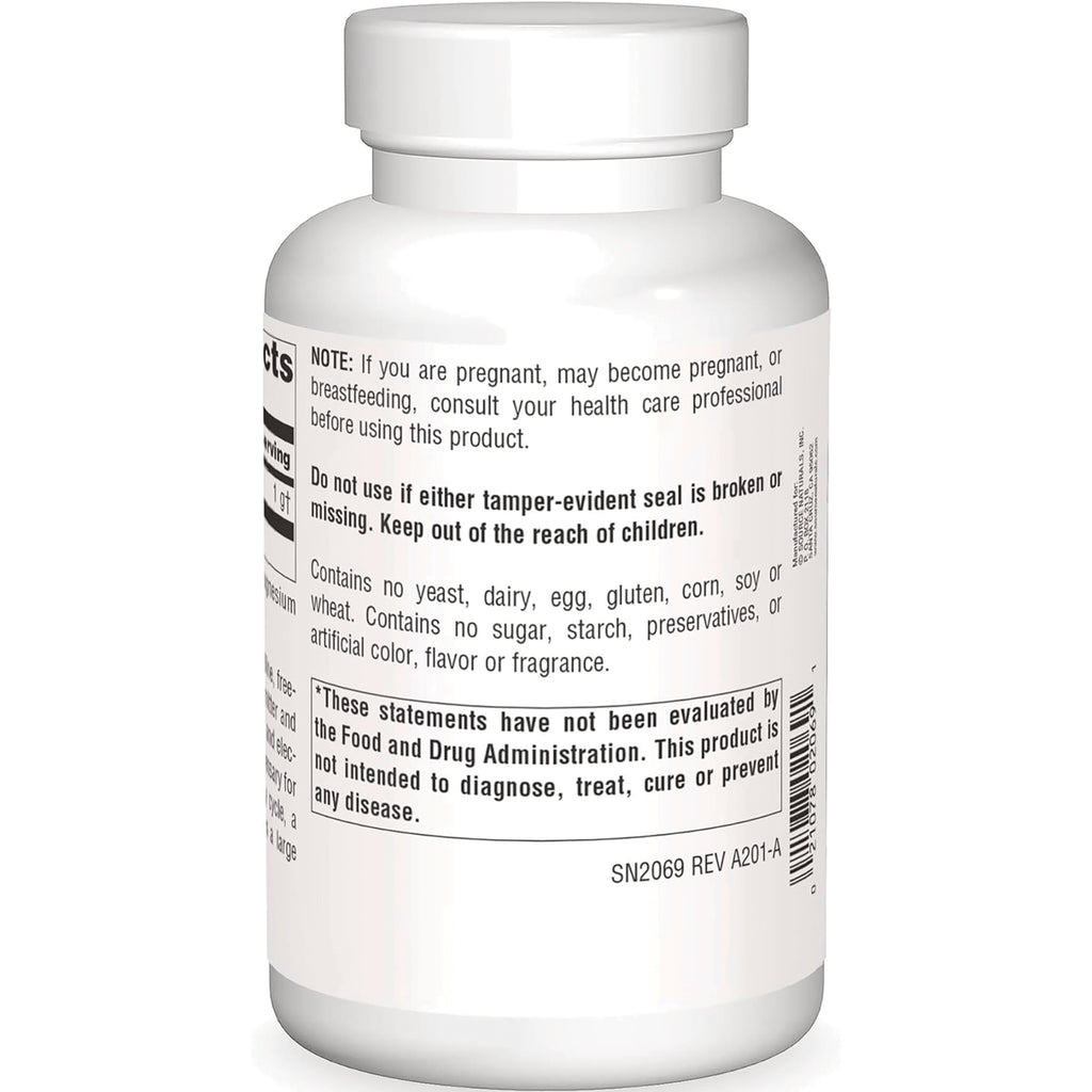 SN803 | Supplement bottle back label with warning text, allergen-free statement, and FDA disclaimer - Thumbnail