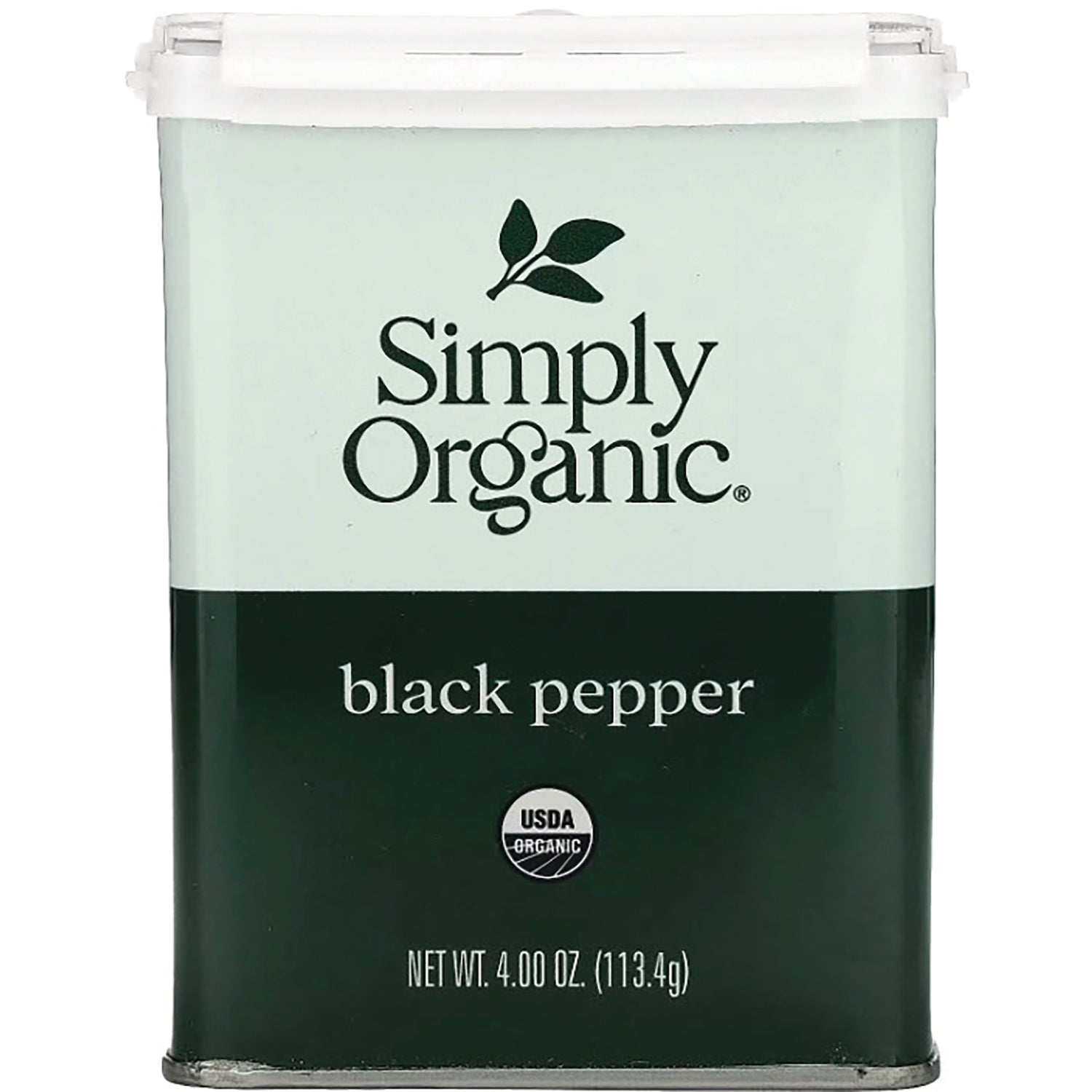 SMP031 | Simply Organic Black Pepper, USDA Organic, net wt 4.00 oz (113.4 g)