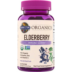 GLF272 | Garden of Life Organics Elderberry Immune Gummy, with echinacea, zinc and vitamin C, 120 vegan drops