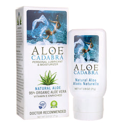 ACD001 | Aloe Cadabra personal lubricant and moisturizer bottle with retail box, Natural Aloe label visible
