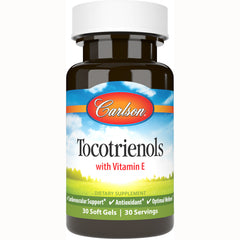 CSN184 | Carlson Tocotrienols with Vitamin E dietary supplement bottle labeled 30 Soft Gels
