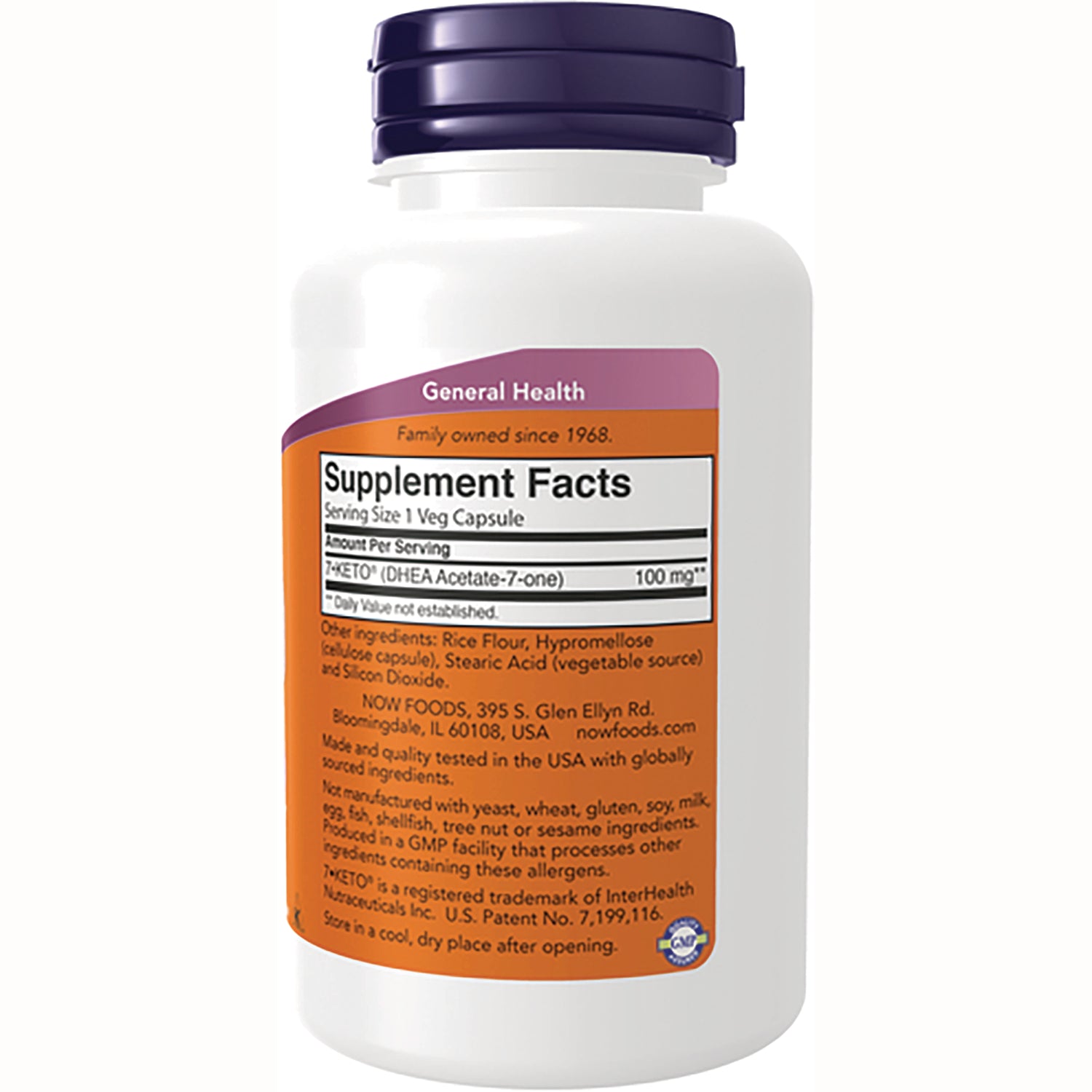 NWF1099 | Back of white supplement bottle with Supplement Facts panel and ingredients label