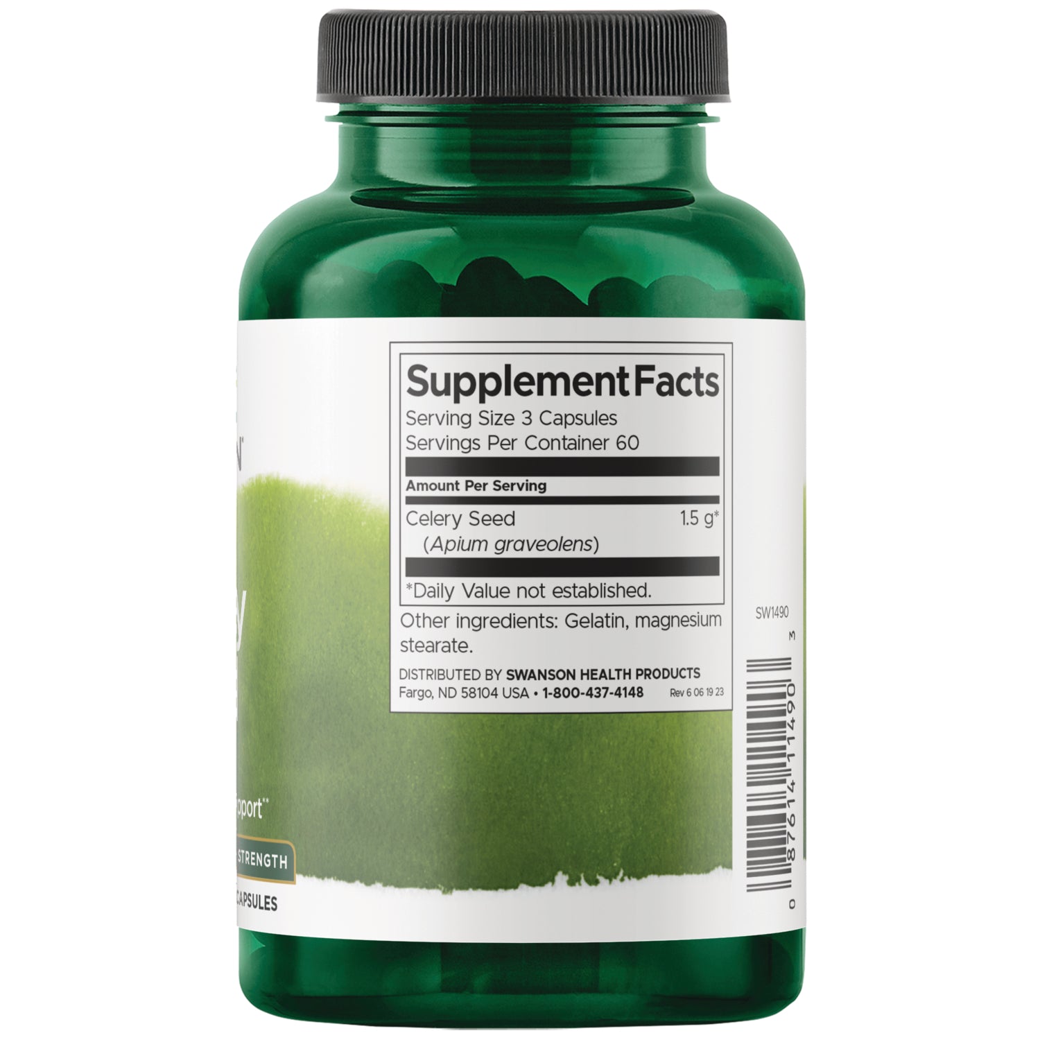 SW1490 | Back label with Supplement Facts